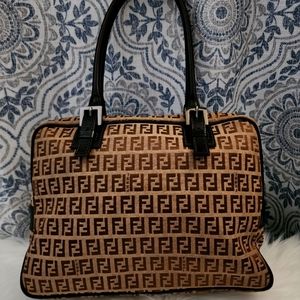 Fendi Zucchino Tote Brown Small